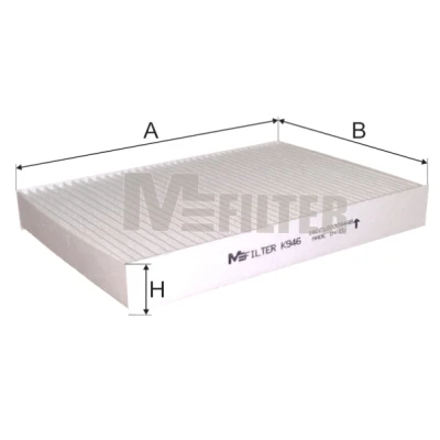 Abbildung von Filter, Innenraumluft MFILTER K 946