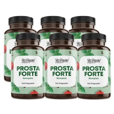 Abbildung von Prostata Kapseln hochdosiert (180 Kapseln) Komplex u.a. aus Kürbiskern, Brennnessel, Granantapfel, Selen uvm. Vegan (6x 180