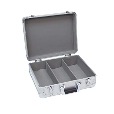 Abbildung von ROADINGER CD Case ALU Digital Booking abgerundet sil mit Aluminiumgehäuse für ca. 90 CDs