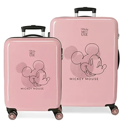 Abbildung von Disney Mickey Outline Koffer Set, Rosa, 55/68 cm, starr, ABS Kombinationsverschluss, seitlich, 104 l, 6 kg, 4 Räder, Handgepäck