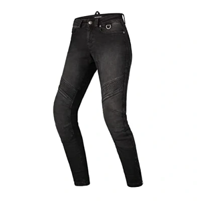 Abbildung von SHIMA JESS BLACK, Modern Jeans mit Protector Classic Slim Duralid Motorradhose für Frauen (24, Schwarz)