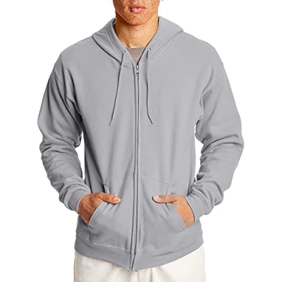 Abbildung von Hanes Herren up, EcoSmart Fleece Full Zip Hoodie for Men, Hooded Sweatshirt Kapuzenpullover, Asche, Small