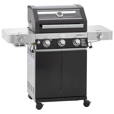 Abbildung von RÖSLE Gasgrill &quot;BBQ Station VIDERO, 25520&quot;, G3 S Schwarz, 3 Brenner, extra Primezone und Seitenbrenner, VARIO+