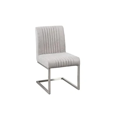 Abbildung von riess ambiente Freischwinger BIG ASTON stone grau / silber, Esszimmer · Microfaser Edelstahl Federkern Industrial