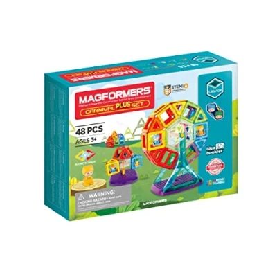 Abbildung von MAGFORMERS Magnetbausteine Carnival Plus Set, 48 Teile, 3 8 Jahre, 8x34x24 cm, Magnetisch, Bausteine Spielzeug, Lernspielzeug, Wissenschaftliches Denken, Unisex, Kunststoff, 703016
