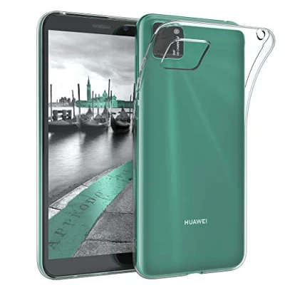 Abbildung von EAZY CASE Hülle kompatibel mit Huawei Y5P Schutzhülle Silikon, Ultra dünn, Slimcover, Handyhülle, Silikonhülle, Backcover, Durchsichtig, Klar Transparent