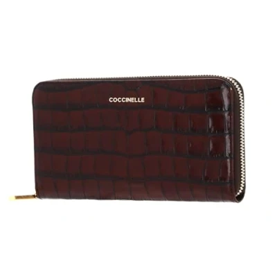 Abbildung von Coccinelle Metallic Croco Shiny Soft Zip Around Wallet Vintage
