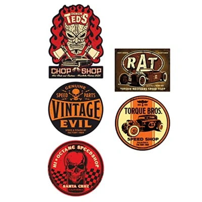 Abbildung von cut it folientechnik &amp; design MG650 / 5X Tiki Aufkleber Vintage Sticker Breite je ca. 6cm Kult Hotrod V8 Ratte Rat Rod Muscle Car USA Oldtimer Mexico Rust