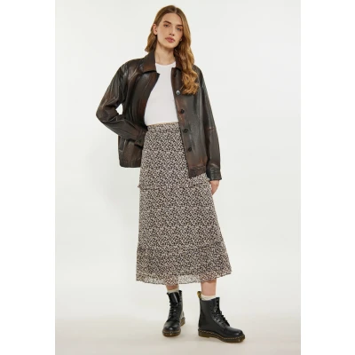 Abbildung von Dreimaster Lederjacke, Damen, Größe: 36, Braun schwarz