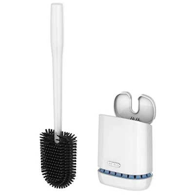 Abbildung von MR.SIGA Toilettenbürste WC Bürste und Halter, Klobürsten mit Wandmontage Behälter für Badezimmer, Weiß