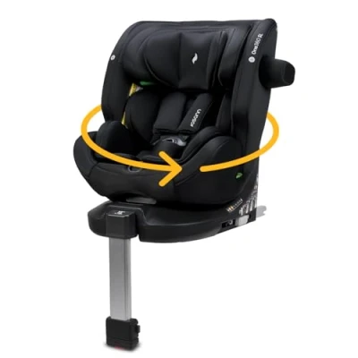 Abbildung von Osann One360 SL i Size, 360 Grad drehbarer Kindersitz mit Isofix + Standfuß, von 40 150 cm Reboarder, Baby Autositz All Black