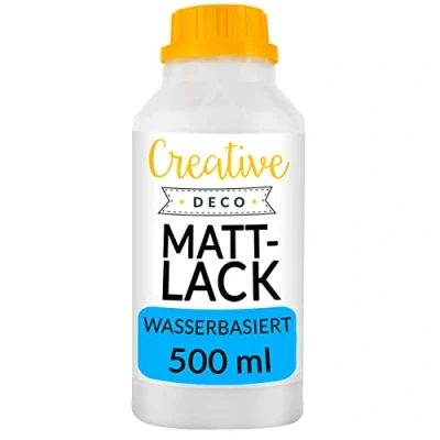 Abbildung von Creative Deco Klarlack Acryl Glanzlack / Mattlack Oberflächenfinish Farbloser Lack, auf Wasserbasis