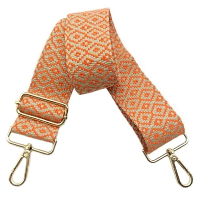 Abbildung von Verstellbarer 5cm Taschengurte Breit, Schultergurt für Tasche, zum Wechseln Goldener Karabiner Schulterriemen, Umhängegurt fur Damen Handtaschen Crossbody DIY Zubehör(Orange)