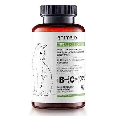Abbildung von animaux Nutrients for Cats 120 Kautabletten Vitamine für Katzen, Unterstützung Stoffwechsel, Immunsystem, Haut &amp; Fell, mit Vitamin B Komplex, Omega 3, Zink mehr