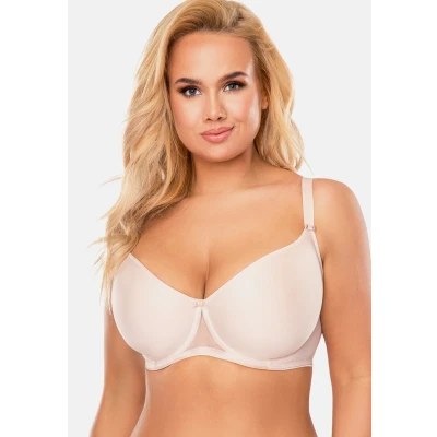 Abbildung von VIVISENCE Bügel BH Damen Glatte Seamless Schalen Gepolsterter Büstenhalter Mit Klassische BHS Große Brüste Starker Halt, Passt Sich, Beige,75G
