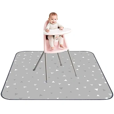 Abbildung von Hochstuhl Spritzmatte Baby, 51&quot; Rutschfeste Große Unterlage Bodenschutz für Splat/Splash Mat 130 x 130cm