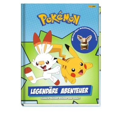 Abbildung von Pokémon: Legendäre Abenteuer: Comics, Rätsel, Sticker und mehr! Mit Evoli Figur, Schablonen Stickern