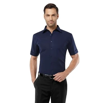 Abbildung von Vincenzo Boretti NON IRON Short Sleeves Hemd, Herren, Größe: 41/42, Dunkelblau