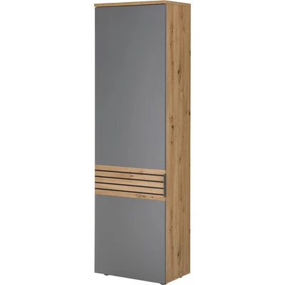 Abbildung von 70 023 U6 Garderobenschrank MILAN Schuhschrank Artisan Eiche Nb. / grau ca. 60 x 200 38 cm
