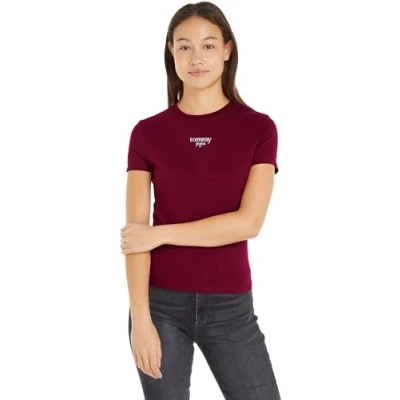 Abbildung von Tommy Jeans Rundhalsshirt &quot;TJW SLIM ESSENTIAL LOGO 1 SS EXT&quot;, mit Logoschriftzug, Rundhals