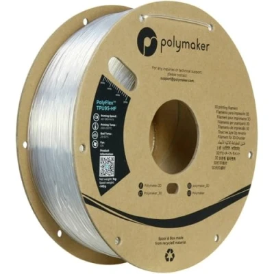 Abbildung von Polymaker High Flow TPU Filament 1,75 klar, Shore 95A flexibles mm, 1 kg Kartonspule PolyFlex TPU95 HF mm weiches Filament, flexibel