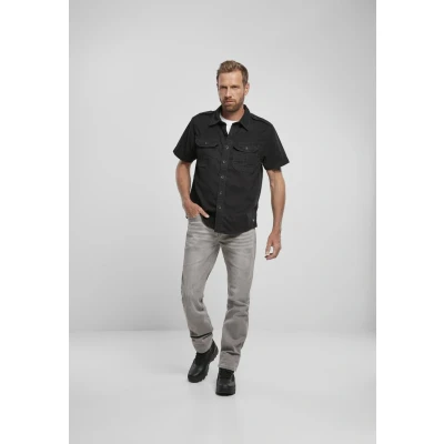 Abbildung von Brandit Vintage Hemd, Herren, Größe: Small, Black