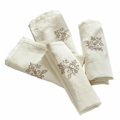 Abbildung von Mirabeau Stoffserviette Servietten 4er Set Claudine creme/grau