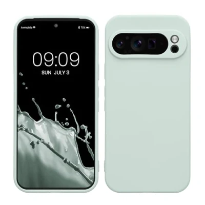 Abbildung von kwmobile Handyhülle kompatibel mit Google Pixel 9 Pro Hülle Handy Case aus weichem Silikon in Cool Mint