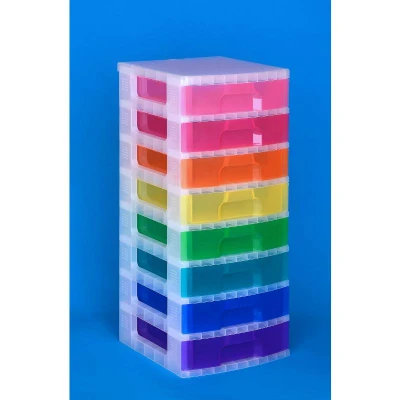 Abbildung von REALLY USEFUL Scrapbook Aufbewahrungsturm 8x9 Liter Regenbogenfarben 395x420x905mm