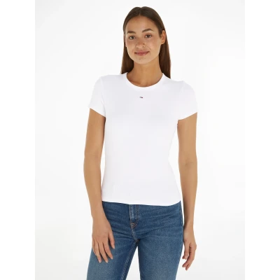 Abbildung von Tommy Jeans SLIM Essential Tshirt basic, Damen, Größe: 34, White
