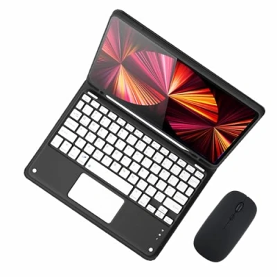 Abbildung von GUPENAA Tastatur Hülle für iPad 10. Generation (10,9 Zoll, 2022) mit Touchpad, Integrierter Bleistifthalter, Magnetische Abnehmbare Kabellose Bluetooth Maus,Schwarz