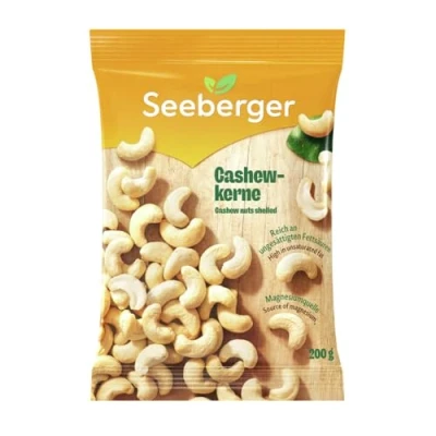 Abbildung von Seeberger Cashewkerne 12er Pack: Ganze Cashew Nüsse reich an Proteinen, Vitaminen &amp; Mineralstoffen Naturbelassen ohne Zusatzstoffe, Vorteilspack (12 x 200 g)