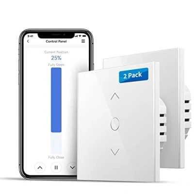Abbildung von Alexa Rolladen Zeitschaltuhr, meross WLAN Rolladenschalter, Smart LED Jalousien Schalter benötigt Nullleiter, 2021 Aktualisierte Version, funktioniert mit und Google Assistant, 2,4Ghz