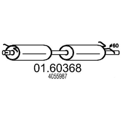 Abbildung von MTS 01.60368 Endschalldämpfer 1230 FORD: Transit Mk5 Kastenwagen