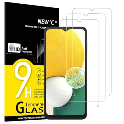Abbildung von NEW&#039;C 3 Stück, Panzer Schutz Glas für Samsung Galaxy A13 5G, 4G, A04s, Frei von Kratzern, 9H Härte, HD Displayschutzfolie, 0.33mm Ultra klar, Ultrabeständig