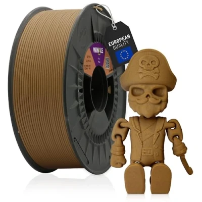 Abbildung von WINKLE PLA Wood Filament (Holz) Kiefernholz, 3D Drucker Filament, 1,75 mm, 750 g, aus Gefühl von echter Holzfaser, Spule g