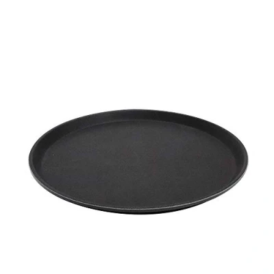 Abbildung von APS Tablett „Gastro“, schwarzes Serviertablett, aus GFK mit rutschfester Oberfläche, Ø 35,5 x Höhe 2 cm, schwarz