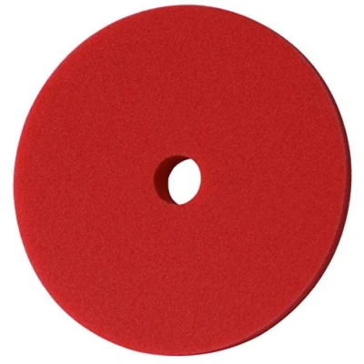 Abbildung von detailmate Set Menzerna Premium Heavy Cut Foam Pad 150 mm Harter Polierschwamm rot + 1 Nitril Schutzhandschuh