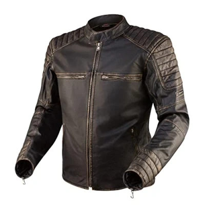 Abbildung von REBELHORN Hunter Pro Motorradjacke Herren Leder CE Level 2 Ellbogen und Schulterprotektoren Belüftungskanäle 4 Taschen