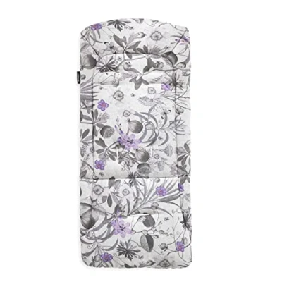 Abbildung von Hauck Universal Sitzauflage für Buggys, Kinderwagen, Fahrradanhänger, Baumwolle, Atmungsaktiv, Weich, Einfache Befestigung,Sommer &amp; Winter (Floral Grey)