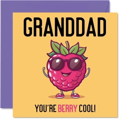 Abbildung von Geburtstagskarten für Großvater Berry Cool lustige Geburtstagskarte von Enkelsohn Enkelin, Großvater, Geburtstagsgeschenke, 145 mm x mm, Witz Grußkarten Männer und Ihn