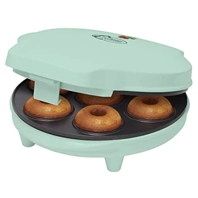 Abbildung von bestron Donut Maker &quot;ADM218SDM Sweet Dreams&quot;, 700 W, im Retro Design, Antihaftbeschichtung, Farbe: Mint