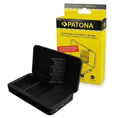 Abbildung von PATONA Dual Ladegerät für NP FZ100 Akkus, Powerbankfunktion und Speicherkartenaufbewahrung Kompatibel mit Sony Alpha FX3 FX30 A1 A9 A9II A7RIII A7RIV A7SIII A7III A7IV A6600 A7C ZV E1 BC QZ1
