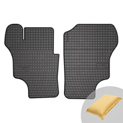 Abbildung von FROGUM EL Toro Gummimatten Ganzjähriges Set von Autofussmatte Auto Fußmatten für Volkswagen Transporter T3 1979 1991 Beständiges Gummi Material 1,5cm Schutzkante