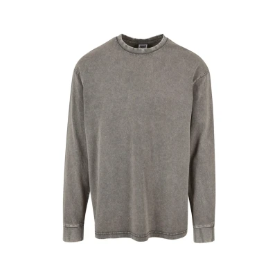 Abbildung von Urban Classics Heavy BOXY ACID WASH Longsleeve Langarmshirt, Herren, Größe: XL, Asphalt