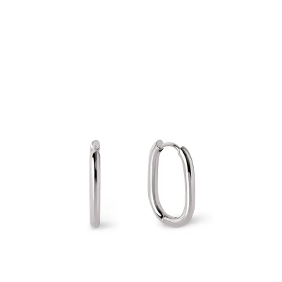 Abbildung von SINGULARU Bossa Creolen. Edelstahl mit silberfarbener Beschichtung. Schmuck für Damen.