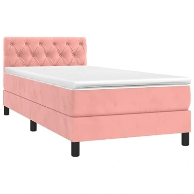 Abbildung von vidaXL Bett Boxspringbett mit Matratze Rosa 80x200 cm Samt