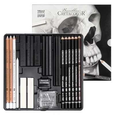 Abbildung von Brevillier&#039;s CRETACOLOR Skull Edition Zeichenkohle Mehrfarbig
