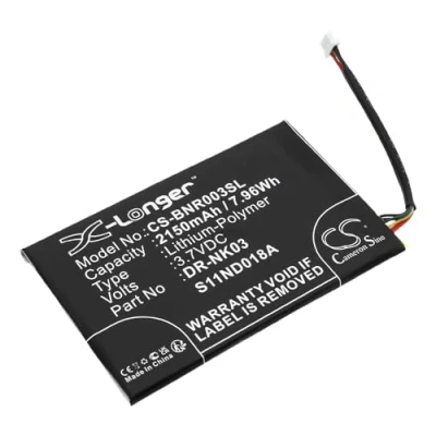 Abbildung von 2150mAh Battery for Barnes and Noble BNRV300, Nook Simple Touch, Touch 6 inch DR NK03, MLP305787, S11ND018A