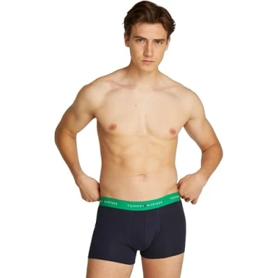 Abbildung von Tommy Hilfiger Trunk 3 PACK Panties Green/breezy blue/orange, Herren, Größe: Small, blue/orange